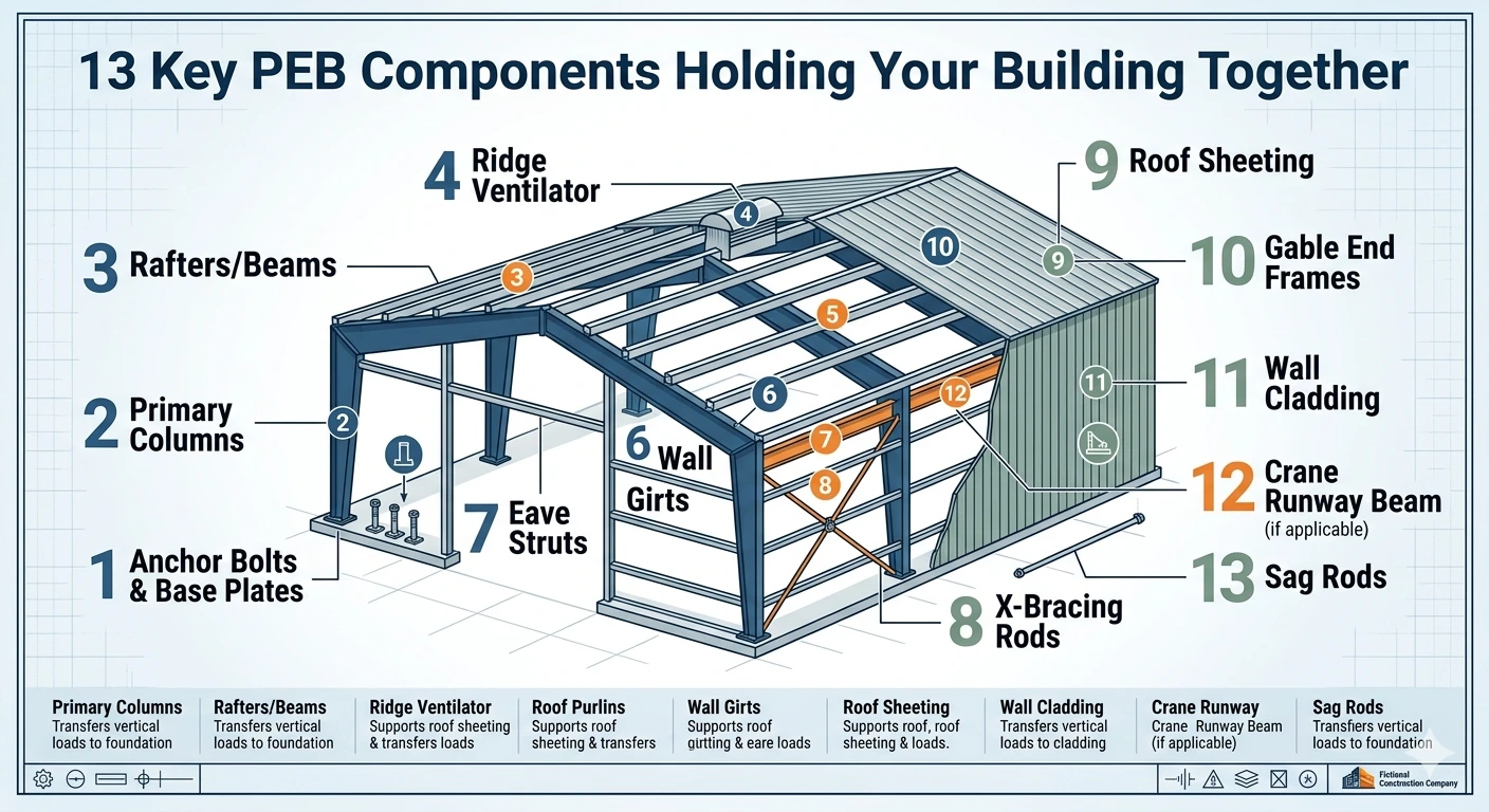 You are currently viewing 13 Key PEB Components Holding Your Building
